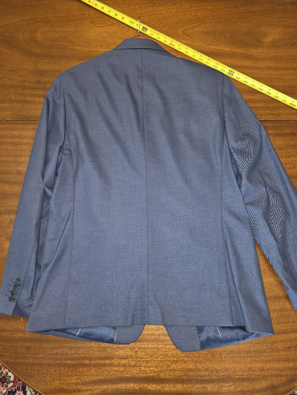 NWOT Banana Republic Slim Fit Wrinkle-Resistant Sharkskin Blazer Blue 44R NEW